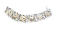 Vintage Eloxal Metal And Lucite Raised Boho Design Light Weight Bracelet