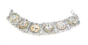 Vintage Eloxal Metal And Lucite Raised Boho Design Light Weight Bracelet