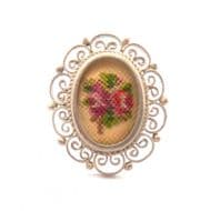 Vintage Embroidered Floral Design Adjustable Size Ring