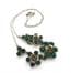 Vintage Emerald Green Rhinestone Set Floral Design Statement Choker Necklace