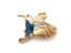Vintage Enamel And Faux Marcasite Bird In Flight Design Brooch