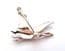 Vintage Enamel And Marcasite Goose In Flight Bird Design Brooch
