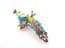 Vintage Enamel And Marcasite Peacock Bird Design Brooch