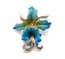 Vintage Enamel And Marcasite Set Blue Orchid Flower Design Brooch.
