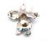 Vintage Enamel And Marcasite Set Blue Orchid Flower Design Brooch.