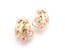 Vintage Enamel And Pink Lucite Floral Design Clip On Earrings By Jewelcraft