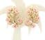 Vintage Enamel And Pink Lucite Floral Design Clip On Earrings By Jewelcraft