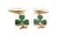 Vintage Enamel Shamrock Leaf Design Cufflinks Attributed to Stratton
