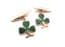 Vintage Enamel Shamrock Leaf Design Cufflinks Attributed to Stratton