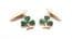 Vintage Enamel Shamrock Leaf Design Cufflinks Attributed to Stratton