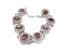 Vintage Faux Amethyst Rhinestone Ornate Panel Design Retro Bracelet