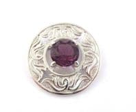 Vintage Faux Amethyst Scottish Celtic Style Brooch