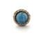 Vintage Faux Blue Agate Cabochon Set Scottish Celtic Style Adjustable Size Ring