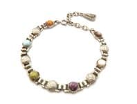 Vintage Faux Gem Set Adjustable Length Scottish Celtic Style Bracelet