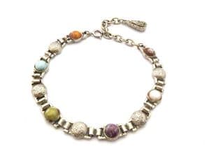 Vintage Faux Gem Set Adjustable Length Scottish Celtic Style Bracelet