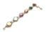 Vintage Faux Gemstone Set Celtic Scottish Style Adjustable Length Panel Design Bracelet