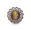 Vintage Faux Marbled Agate PorphyryGlass Cabochon Set Scottish Celtic Style Adjustable Size Ring