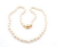 Vintage Faux Pearl Beaded Single Strand Hand Knotted Short Length Necklace