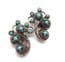 Vintage Faux Turquoise Set Naturalistic  Design Climbing Clip On Earrings