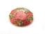 Vintage Fish And Crown Red Cloisonne Enamel Flower Design Brooch