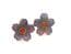 Vintage Fish And Crown Small Cloisonne Enamel Purple Flower Design Earrings