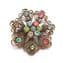 Vintage Fruit Salad Rhinestone Detailed Abstract Modernist Design Brooch