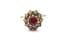 Vintage Garnet, Marcasite And Sterling Silver Ring