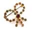 Vintage Green And Amber Rhinestone Set Bow Design Brooch