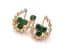 Vintage Irish Style Rhinestone Detailed Double Horseshoe And Shamrock Design Brooch