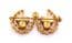 Vintage Irish Style Rhinestone Detailed Double Horseshoe And Shamrock Design Brooch