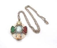 Vintage Jacobite Faux Agate Set Celtic Scottish Cross Style Necklace