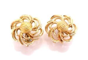 Vintage Jewelcraft Abstract Modernist Design Clip On Earrings
