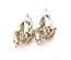 Vintage Jewelcraft Enamel And Pink Rhinestone Detailed Climbing Leaf Design Clip On Earrings