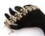 Vintage Jewelcraft Faux Pearl And Black Enamel Heart Design Panel Bracelet Complete With Safety Chai