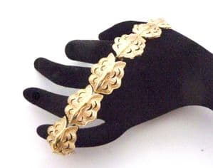 Vintage Jewelcraft Ornate Abstract Modernist Design Panel Bracelet