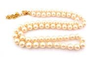 Vintage Joan Rivers Champagne Faux Pearl Bead Hand knotted Adjustable Opera Length Necklace