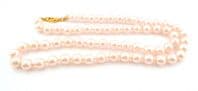 Vintage Joan Rivers Pink Blush Faux Pearl Bead Hand knotted Opera Length Necklace