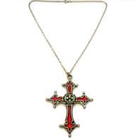 Vintage Large Alchemey Gothic Noctis Cross Design Necklace