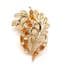Vintage Large Amber Yellow Rhinestone Set Leaf Design Brooch