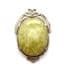 Vintage Large Art Nouveau Style Marbled Green Faux Connemara Set Statement Design Brooch By Miracle