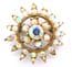 Vintage Large Atomic Flower Aurora Borealis Rhinestone Brooch.