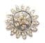 Vintage Large Atomic Flower Design Rhinestone Set Brooch