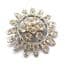 Vintage Large Atomic Flower Design Rhinestone Set Brooch