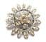 Vintage Large Atomic Flower Design Rhinestone Set Brooch