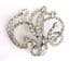Vintage Large Clear Rhinestone Set Abstract Floral Spray Design Brooch.