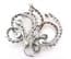 Vintage Large Clear Rhinestone Set Abstract Floral Spray Design Brooch.