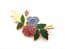 Vintage Large Cloisonne Enamel Blue And Red Floral Design Brooch By Fish And Crown