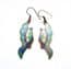 Vintage Large Cloisonne Enamel Blue Butterfly Design Drop Earrings