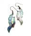 Vintage Large Cloisonne Enamel Blue Butterfly Design Drop Earrings