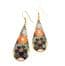 Vintage Large Cloisonne Enamel Floral Drop Design Earrings